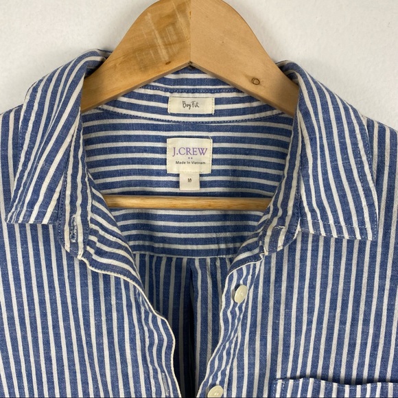 J Crew Blue & White Stripped Oxford - Picture 2 of 4